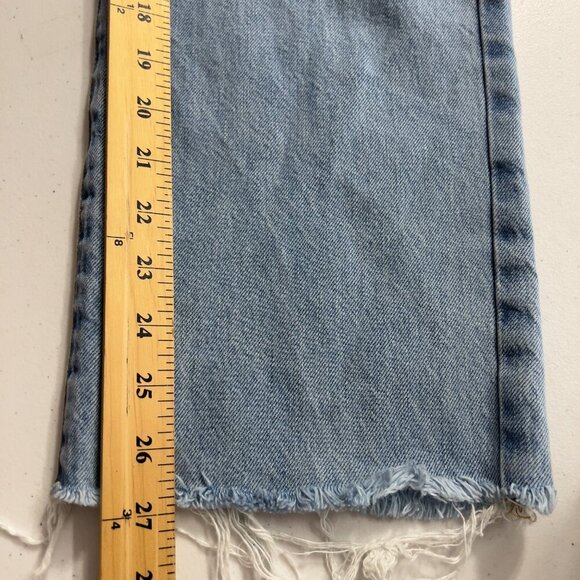 FRAME Le Jane Crop Distressed High-Rise Light wash Straight Jeans Women’s 25 - Picture 11 of 12